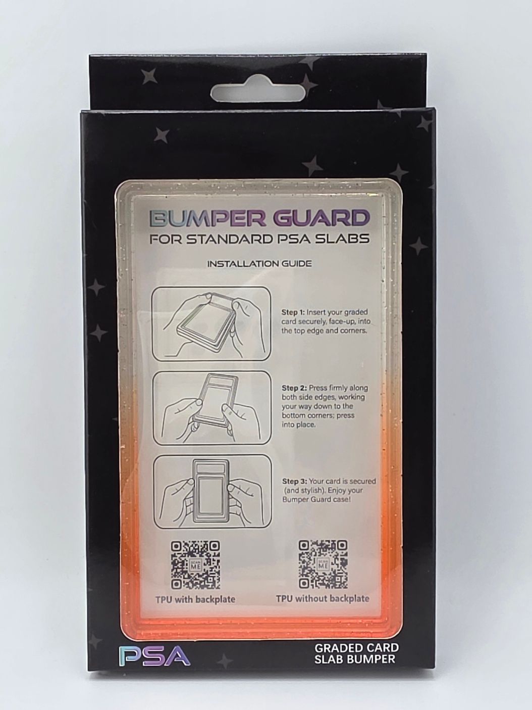 PSA Graded Slab Bumper Clear And Coral Ombre Sparkle (Case Only)