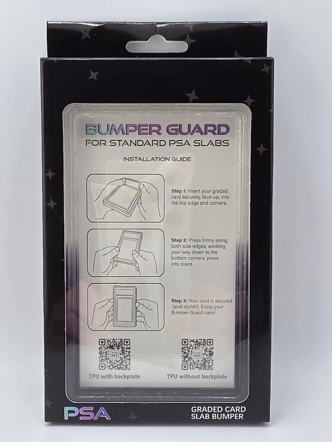 PSA Graded Slab Bumper Clear And Black Sparkle  Ombre (Case Only)