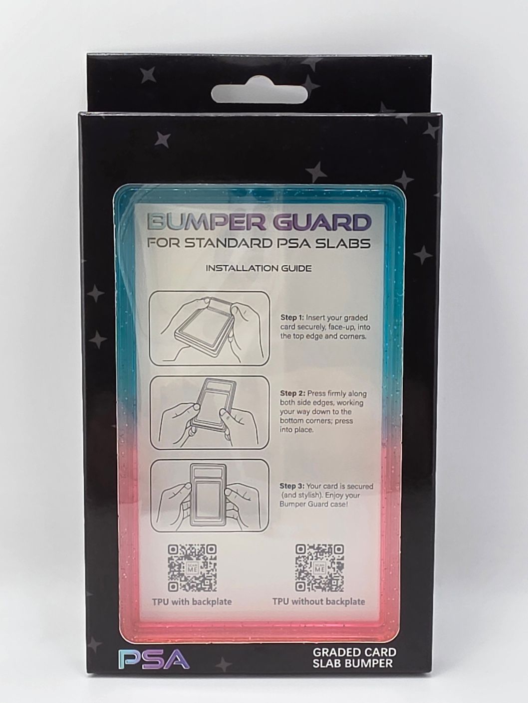 PSA Graded Slab Bumper Pink And Light Blue Sparkle Ombre (Case Only)