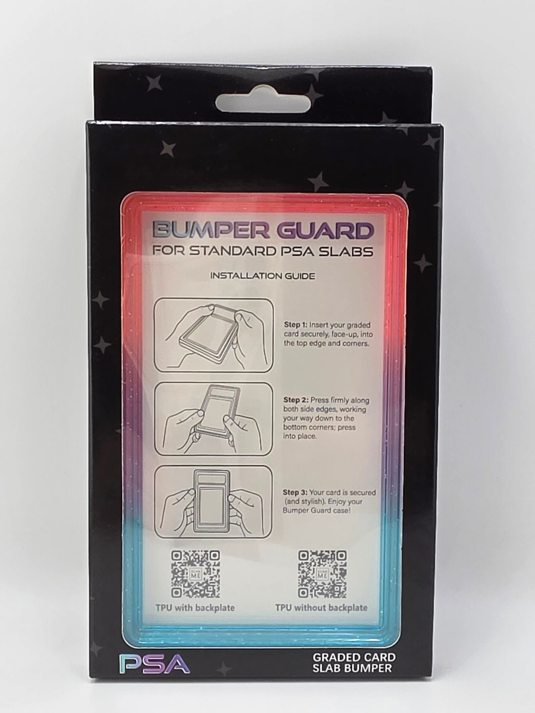 PSA Graded Slab Bumper Pink Purple And Teal Sparkle Ombre (Case Only)