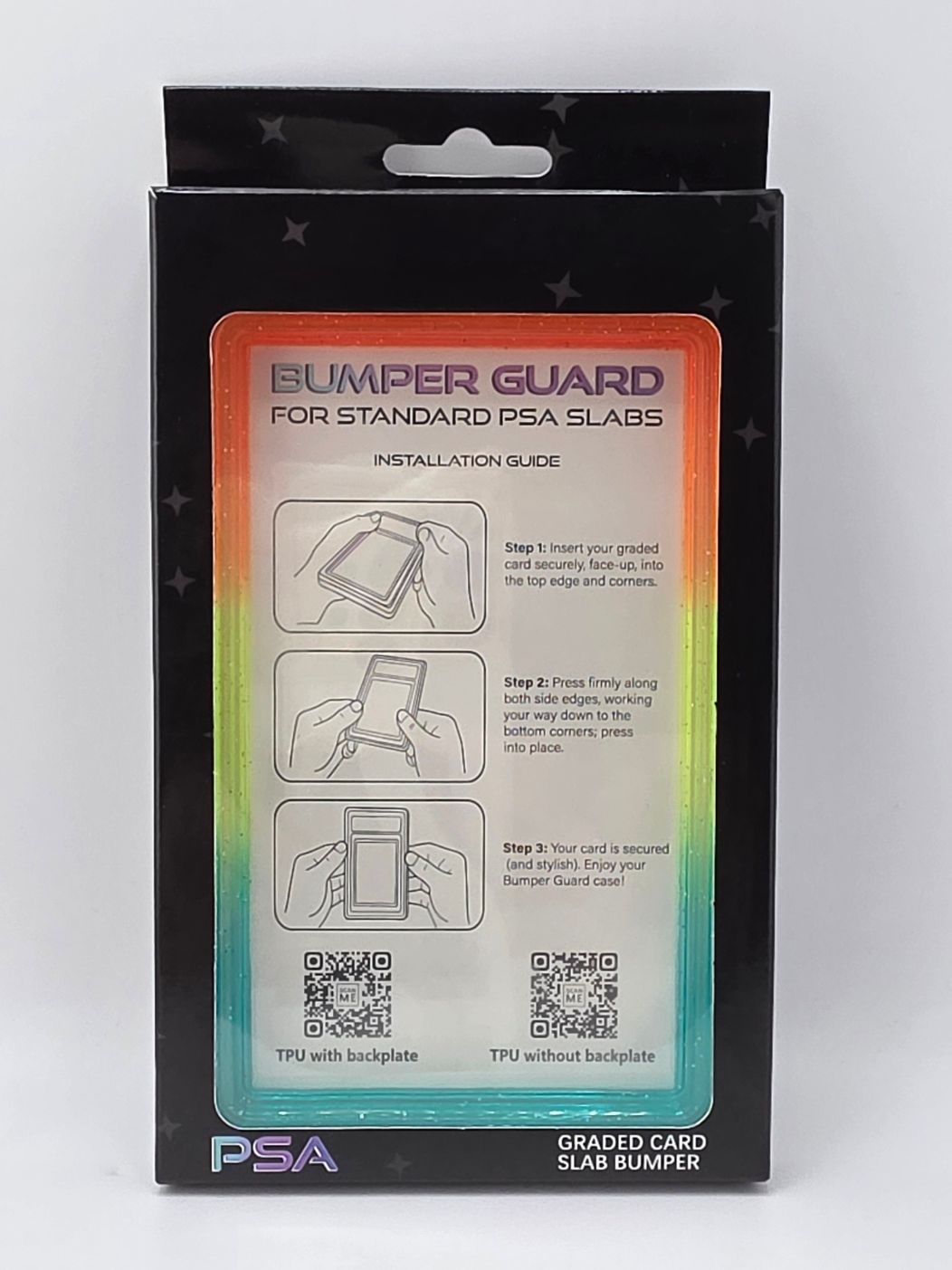 PSA Graded Slab Bumper Orange Yellow And Teal Sparkle Ombre (Case Only)