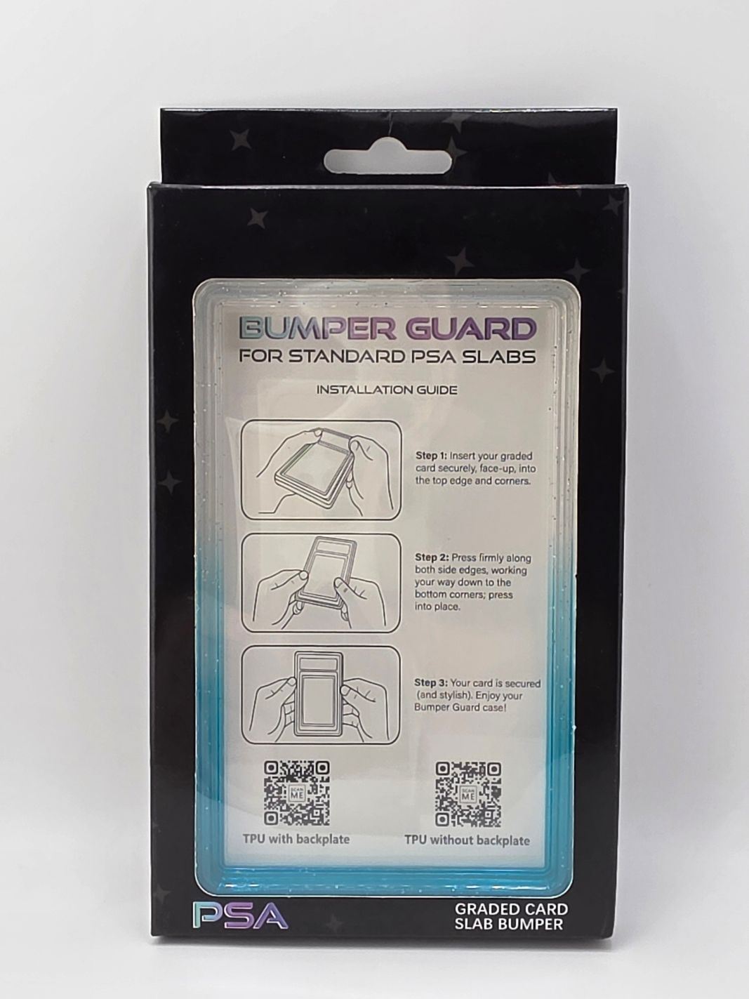PSA Graded Slab Bumper Clear And Teal Sparkle Ombre (Case Only)