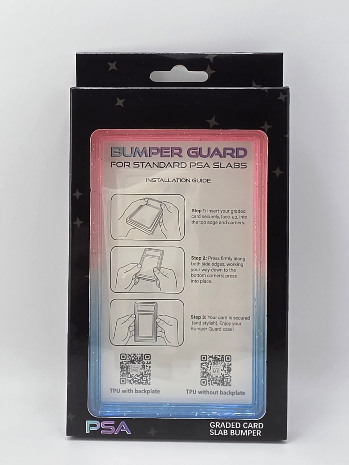 PSA Graded Slab Bumper Light Pink And Light Blue Sparkle Ombre (Case Only)