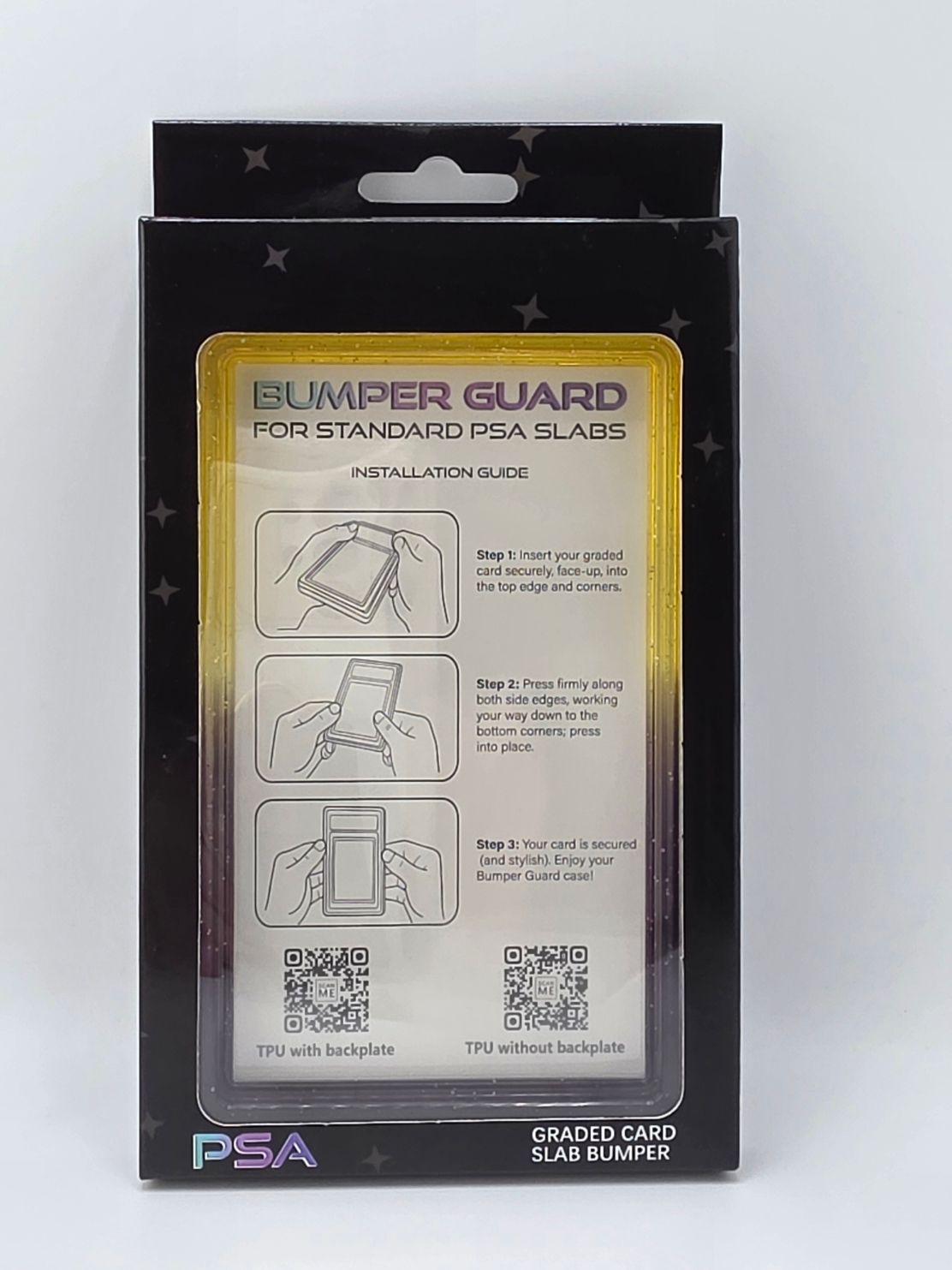 PSA Graded Slab Bumper Yellow  And Black Sparkle Ombre (Case Only)