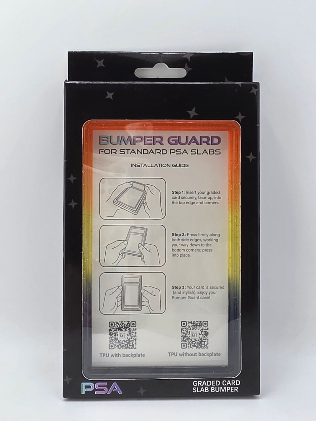 PSA Graded Slab Bumper Orange Yellow And Black Sparkle Ombre (Case Only)