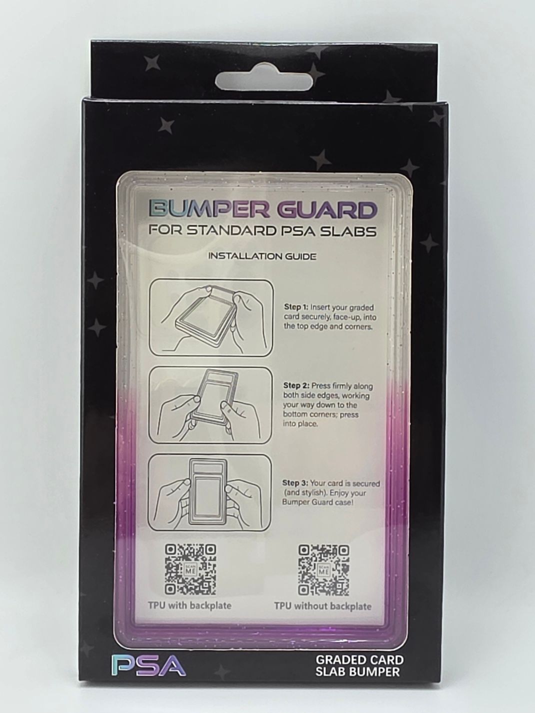 PSA Graded Slab Bumper Clear And Magenta Sparkle Ombre (Case Only)