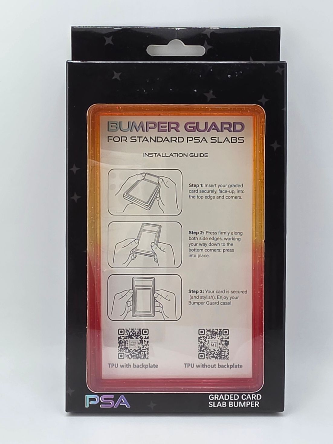 PSA Graded Slab Bumper Orange And Red Sparkle Ombre (Case Only)