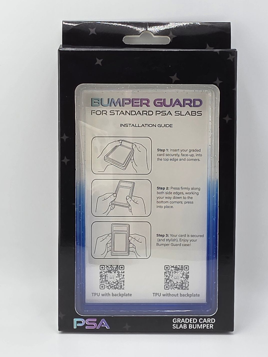 PSA Graded Slab Bumper Clear And Blue Sparkle Ombre (Case Only)