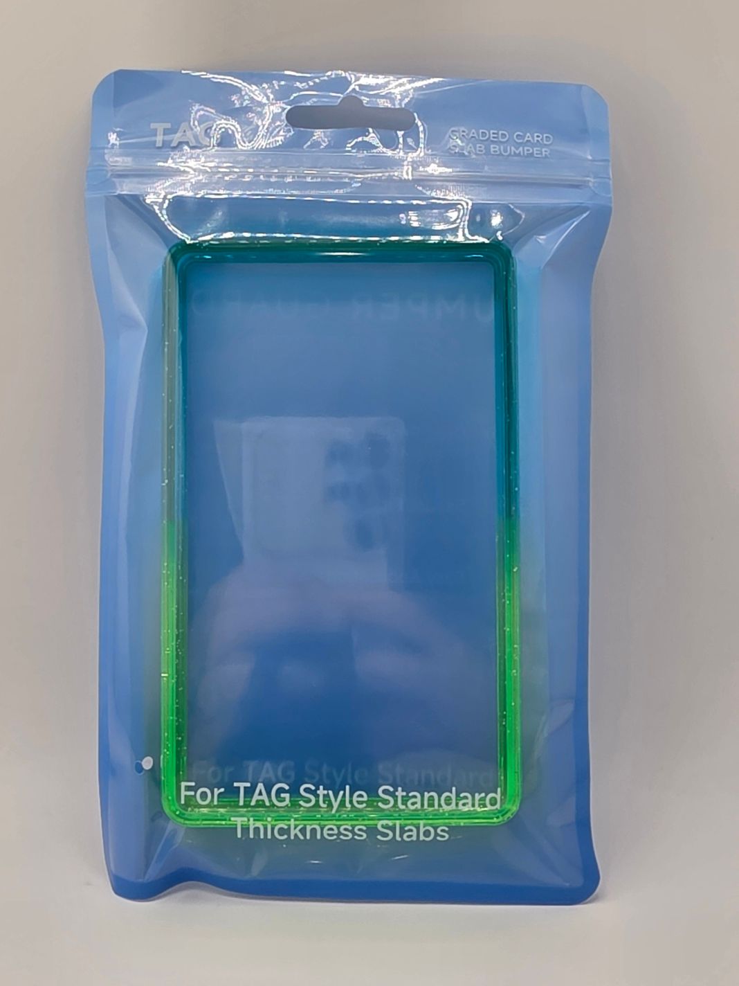 TAG Graded Slab Bumper Teal And Neon Green Sparkle Ombre (Case Only)