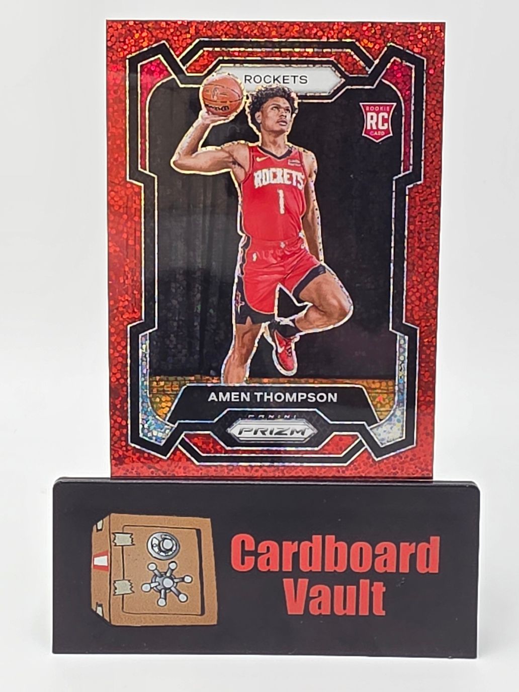 2023-24 Panini Prizm Amen Thompson #150 Red Sparkle Prizm