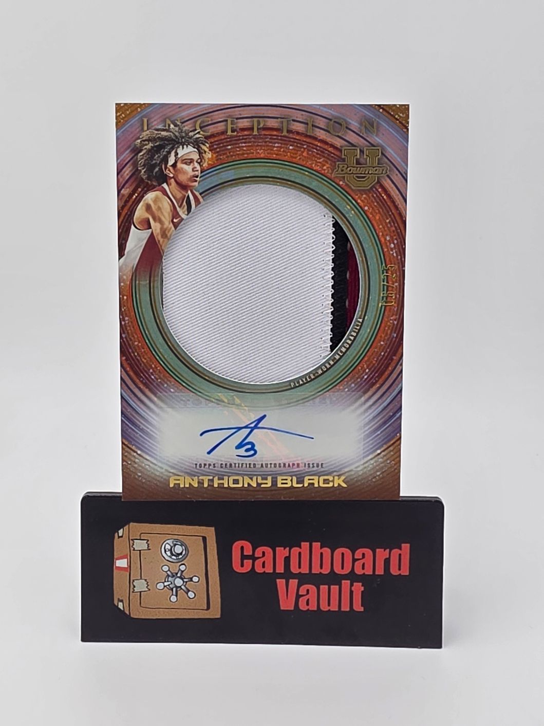 2023 Bowman U Inception Anthony Black Inception Jumbo Relic Autograph #IAJR-ABL Tri Color Patch 06/25