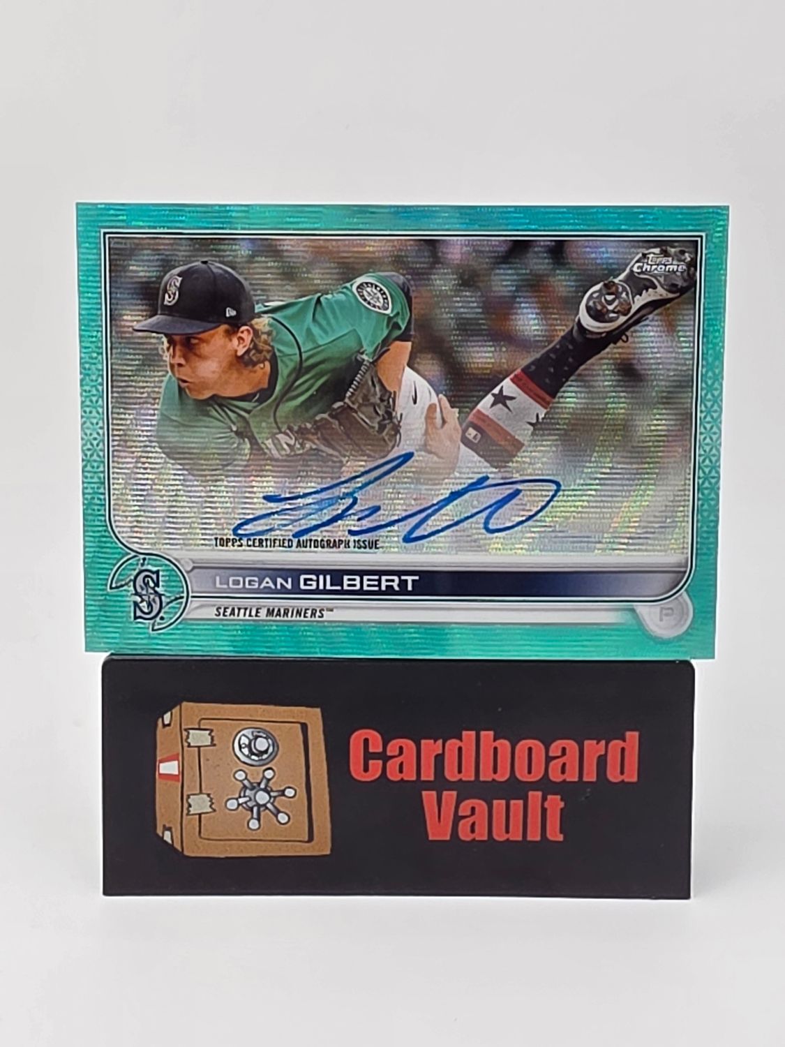2022 Topps Chrome Logan Gilbert Autograph #CVA-LG Aqua Wave Refractor 189/199