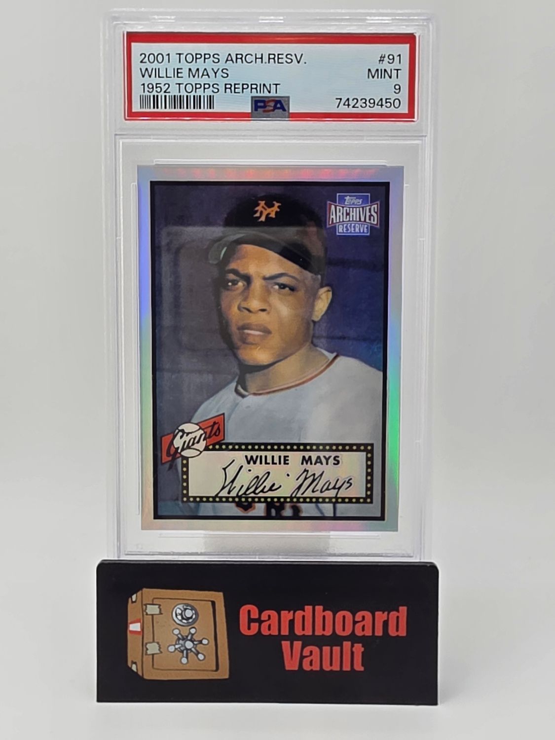 2001 Topps Archives Reserve Willie Mays 1952 Topps Reprint #91 PSA 9 74239450