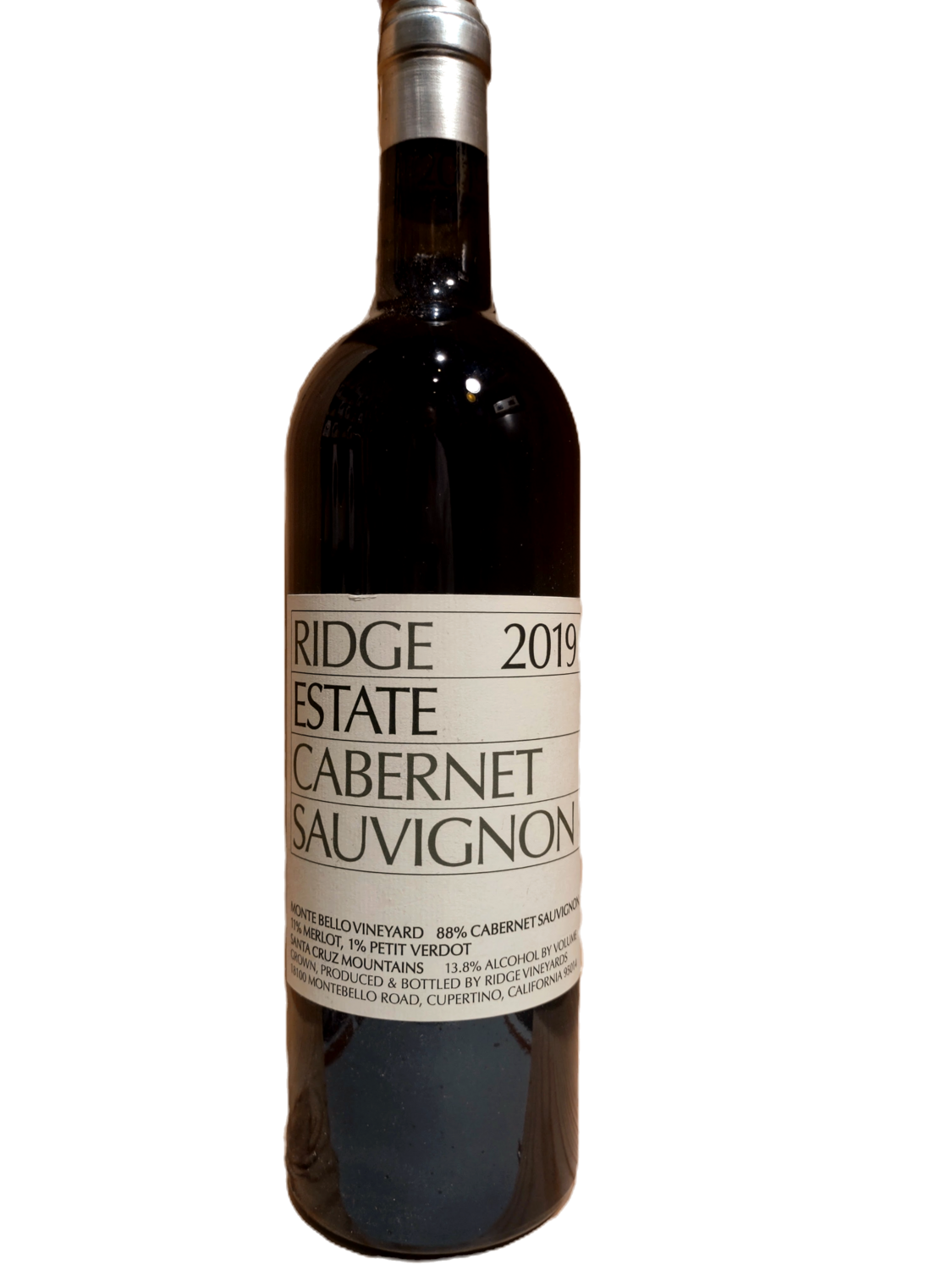 Ridge Estate Cabernet Sauvignon Santa Cruz Mountains, California 2019