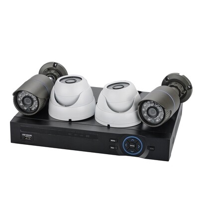 4 Channel NVR Kit with 2x Outdoor + 2x Indoor 720P Cameras & PoE Support