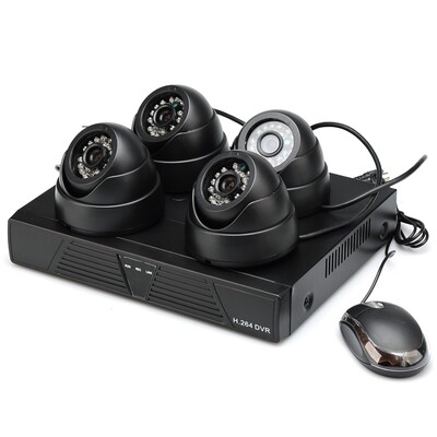 4 Channel CCTV security System with Mini DVR, 4x Dome CCTV Camera, 480 TVL