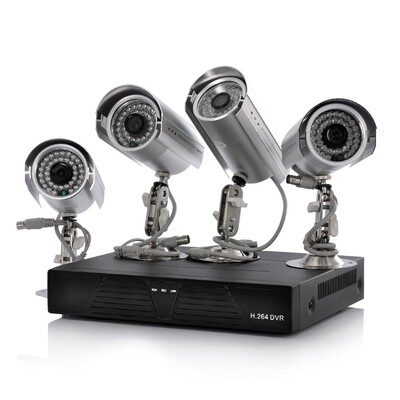4 Camera CCTV kit with 500GB DVR 4 Outdoor Cameras & Supports Mobile Phone Browsing