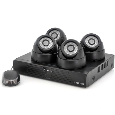 4 Camera CCTV Security System with 500GB HDD  DVR Included, & 4x internal Dome Cameras
