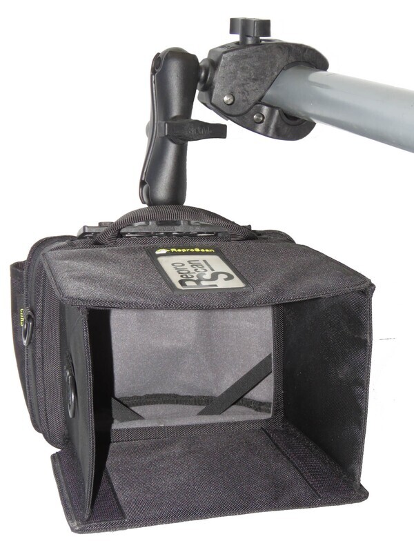 REPROSCAN LCD 8" MONITOR CASE W/SWIVEL RAM MOUNT CLAMP