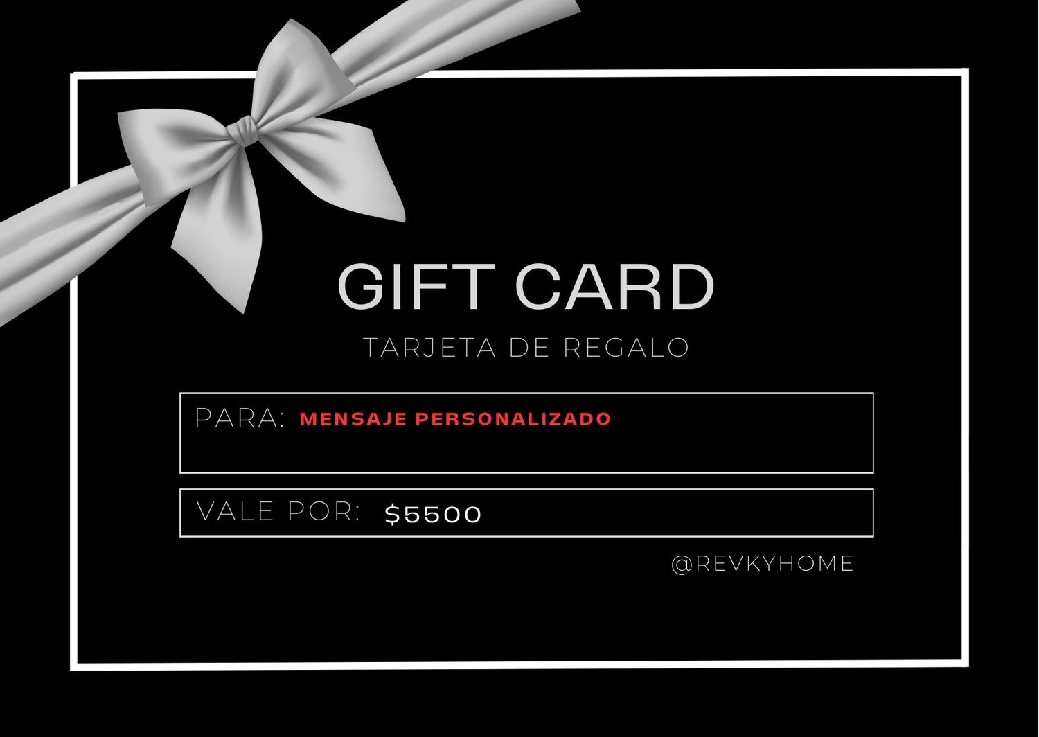 GIFTCARD / TARJETA PERSONALIZADA