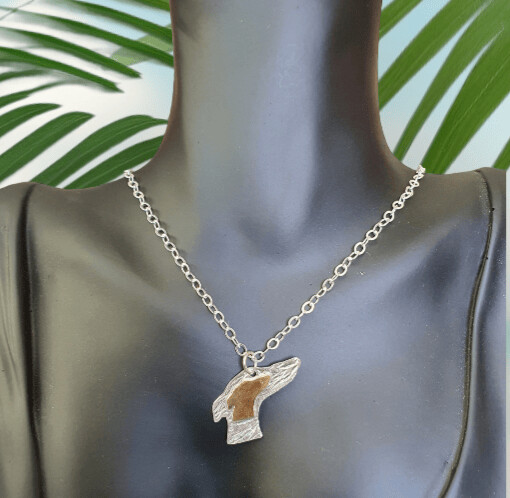 Colgante con dije Galgo en plata y latón