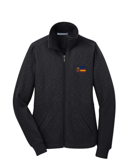 Ladies Slub Fleece Jacket, Color: Black