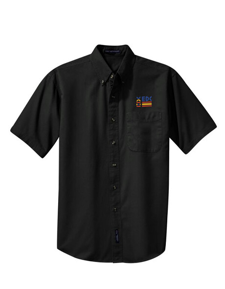 Short Sleeve Twill Shirt, Color: Black
