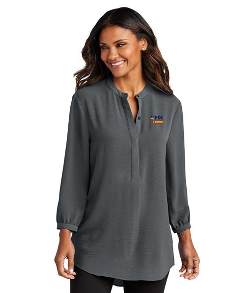 Ladies 3/4-Sleeve Textured Crepe Tunic