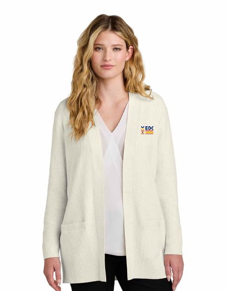 Ladies Easy Care Open-Front Cardigan Sweater, Color: Oatmeal