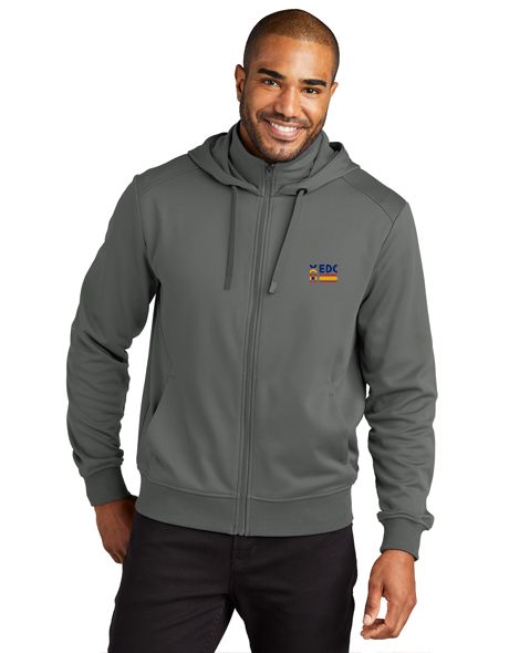 Smooth Fleece Hooded Jacket, Color: Graphite