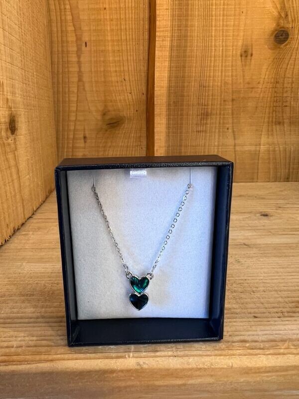 Double Heart Drop Necklace