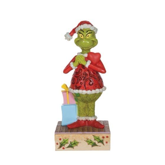 Happy Grinch with Blinking Heart Figurine