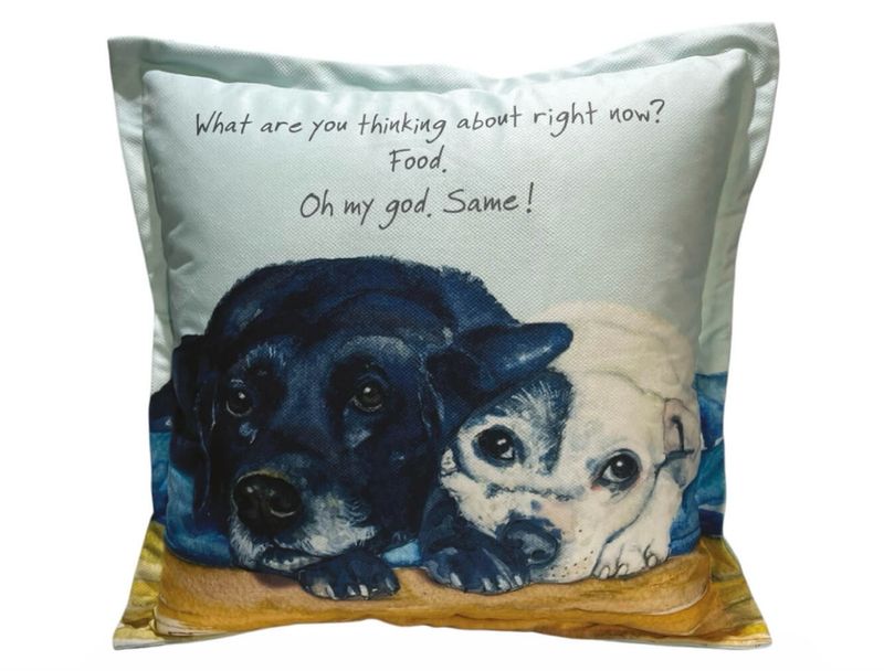 Lab & Staffie Cushion