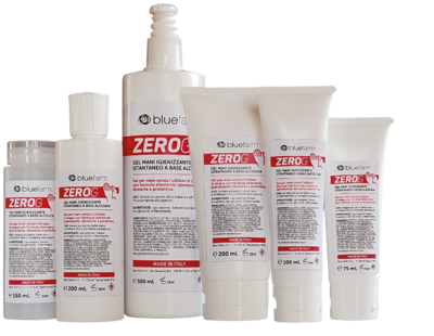 BLUE FARM | ZeroG. Hand sanitizing gel with Aloe &amp; essential oils. Alcohol: 70%