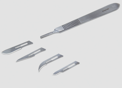 Scalpels and scalpel blades, sterile