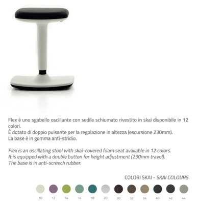 BLUE FARM | Vismara. Flex. Swinging stool. 12 colors available