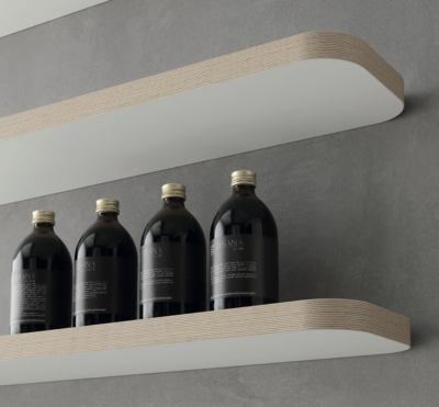 BLUE FARM | Vismara. ​Nat. White shelf with ribbed finish