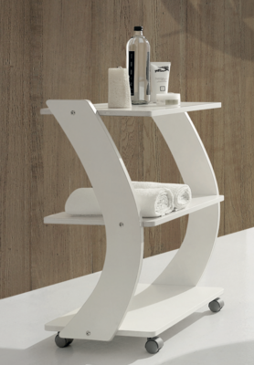 BLUE FARM | Vismara. Hosi. Trolleys with 3 glass or wooden shelves