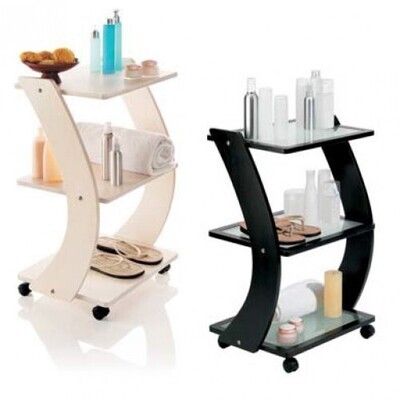 BLUE FARM | Vismara. Hosi. Trolleys with 3 glass or wooden shelves
