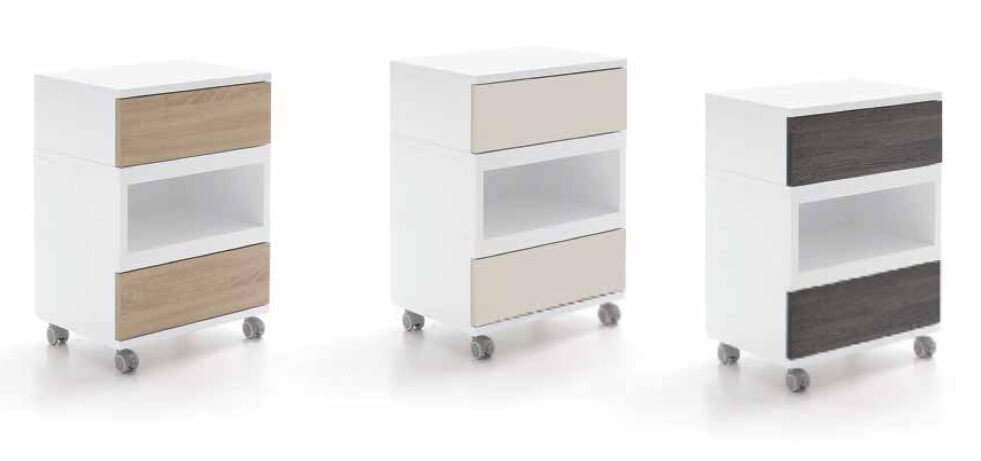 BLUE FARM | Vismara. Swing. Trolley with 2 drawers and 1 open compartment