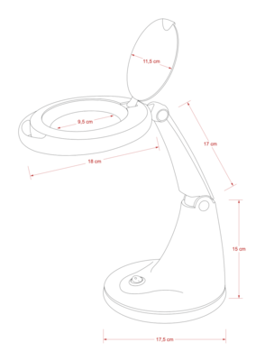 BLUE FARM | Weelko. Scale. LED table lamp with 5 diopter lens