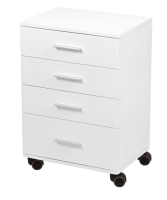 BLUE FARM | Weelko. Handy. White painted wooden trolley with 4 drawers