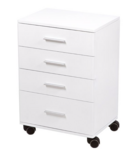 BLUE FARM | Weelko. Handy. Carrello in legno verniciato bianco con 4 cassetti