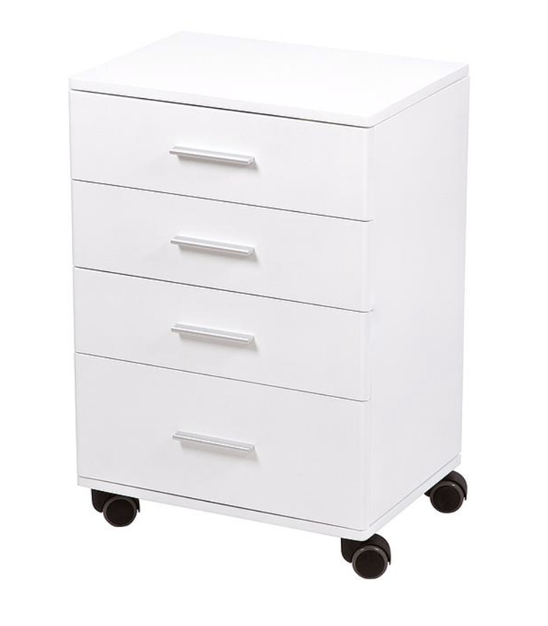 BLUE FARM | Handy white lacquered wooden trolley with 4 drawers