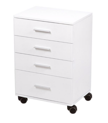 BLUE FARM | Weelko. Handy. White painted wooden trolley with 4 drawers