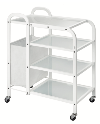 BLUE FARM | Weelko. Mobile. Trolley with 4 glass shelves and side storage bag