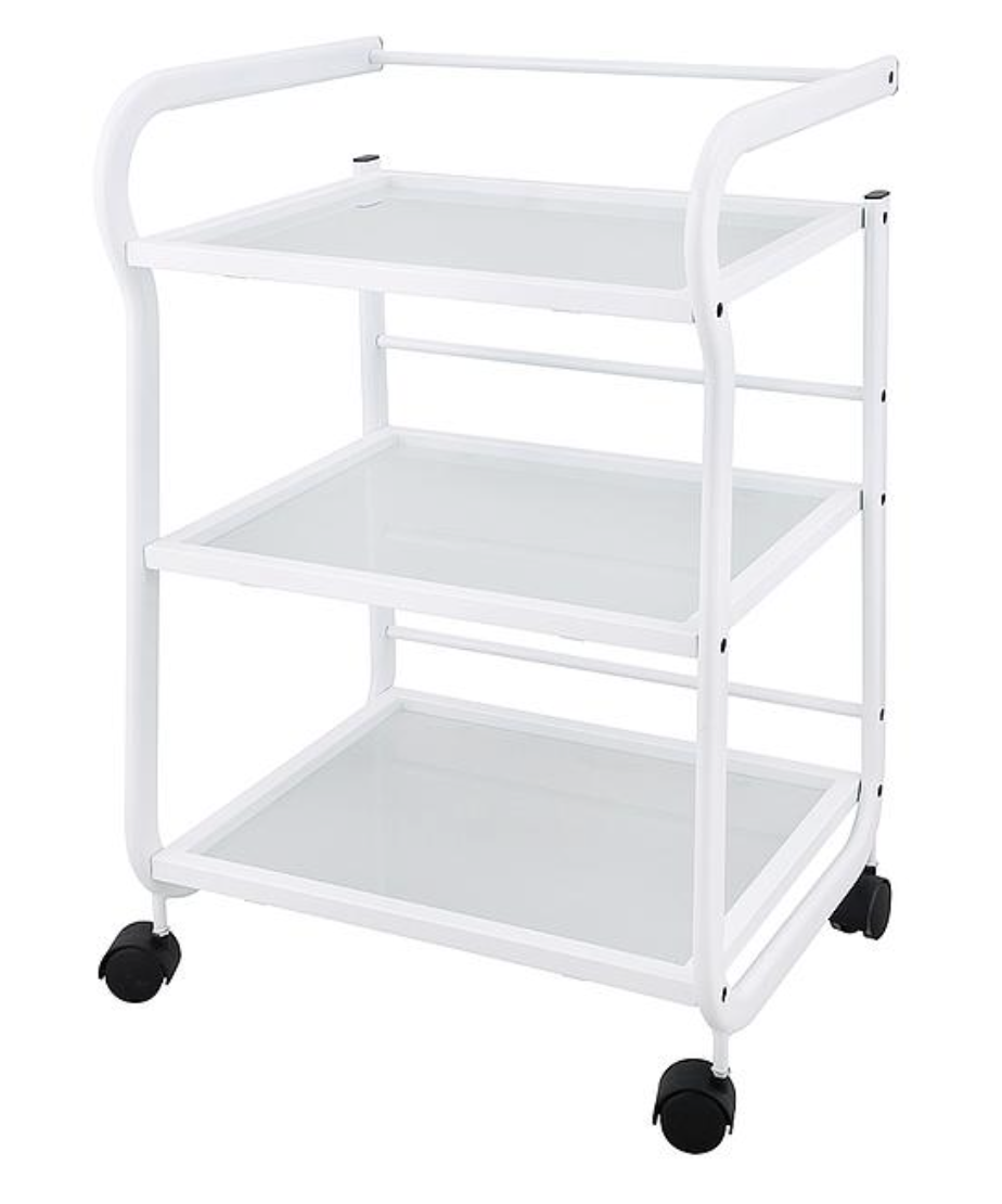 BLUE FARM | Weelko. Help. Trolley with 3 glass shelves and protective edge