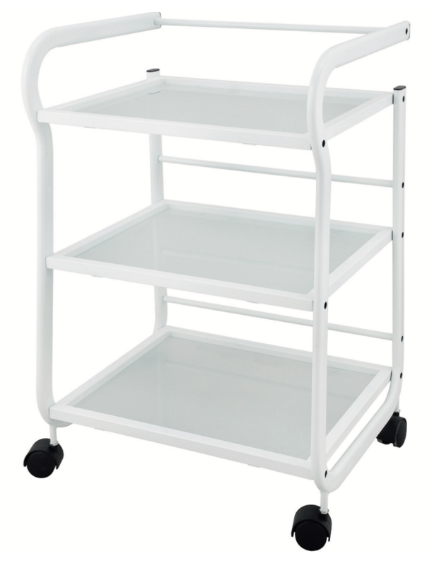 BLUE FARM | Weelko. Help. Trolley with 3 glass shelves and protective edge