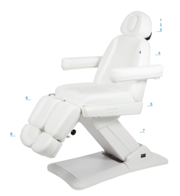 BLUE FARM | Weelko. Medial. Podiatry chair with armrests and 3 motors