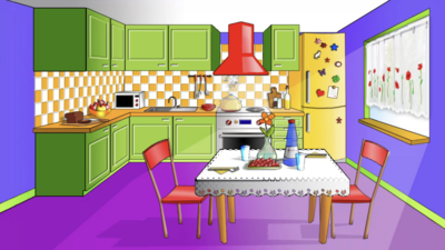 In the kitchen